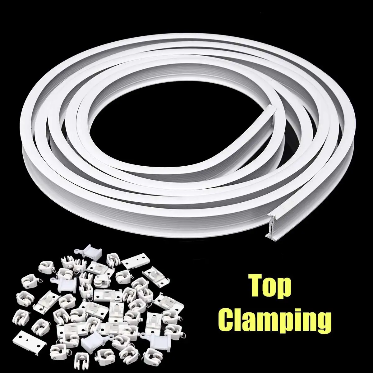 

5m Flexible Ceiling Mounted Curtain Track Rail Straight Slide Windows Balcony Plastic Bendable Home Window Decor Accessories