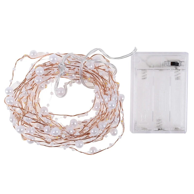 

Гирлянда с жемчужинами на батарейках, 5 м, 50 светодиодов