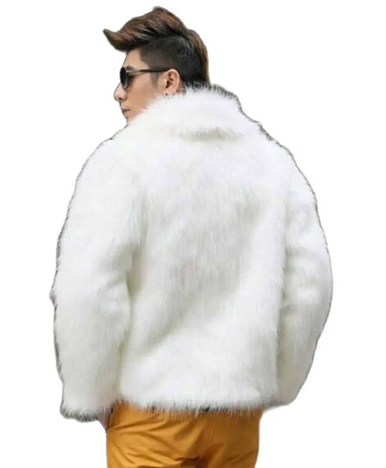 Новинка модное мужское пальто S 6XLEurope и America из искусственного меха зимнее лисьего