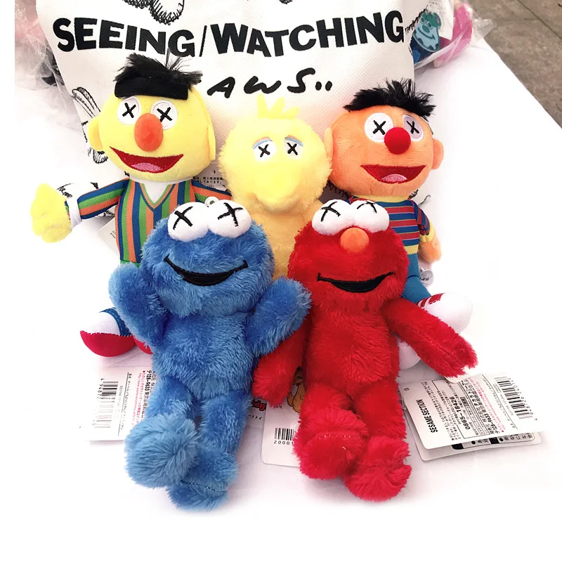 5 Style 15Cm Ins Sesame Street Elmo CookieMonster Erine Fashion Brand Bag Pendant Plush Doll School keychain | Игрушки и хобби