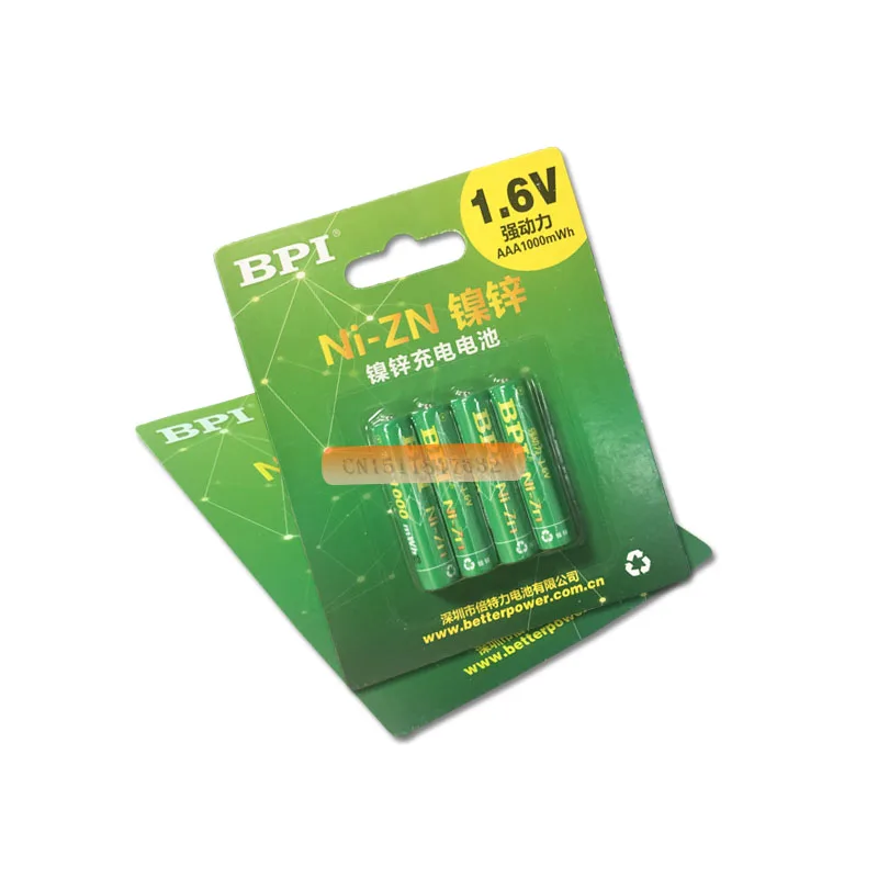 4 шт./лот Оригинальный Новый BPI AAA 1000mWh 1 6 в 5 NI Zn NIZN aaa низкий саморазряд