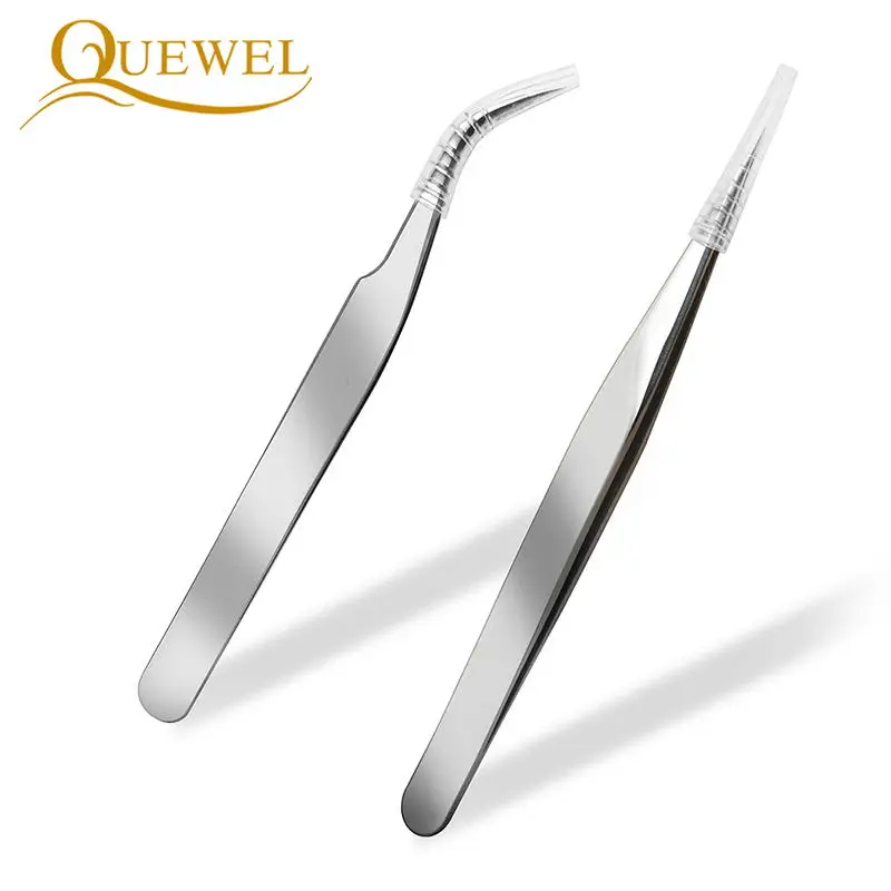 Учебный искусственный Пинцет Quewel для наращивания искусственных ресниц клеевой