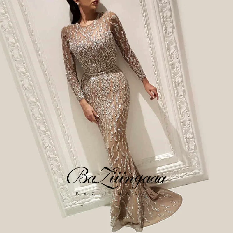 

Hi Shy Bridal Luxury Evening Dresses Long Woman Gown 2021 Sequins Robe De Soir Parties Plus Size Bride Dress Prom Party Gowns