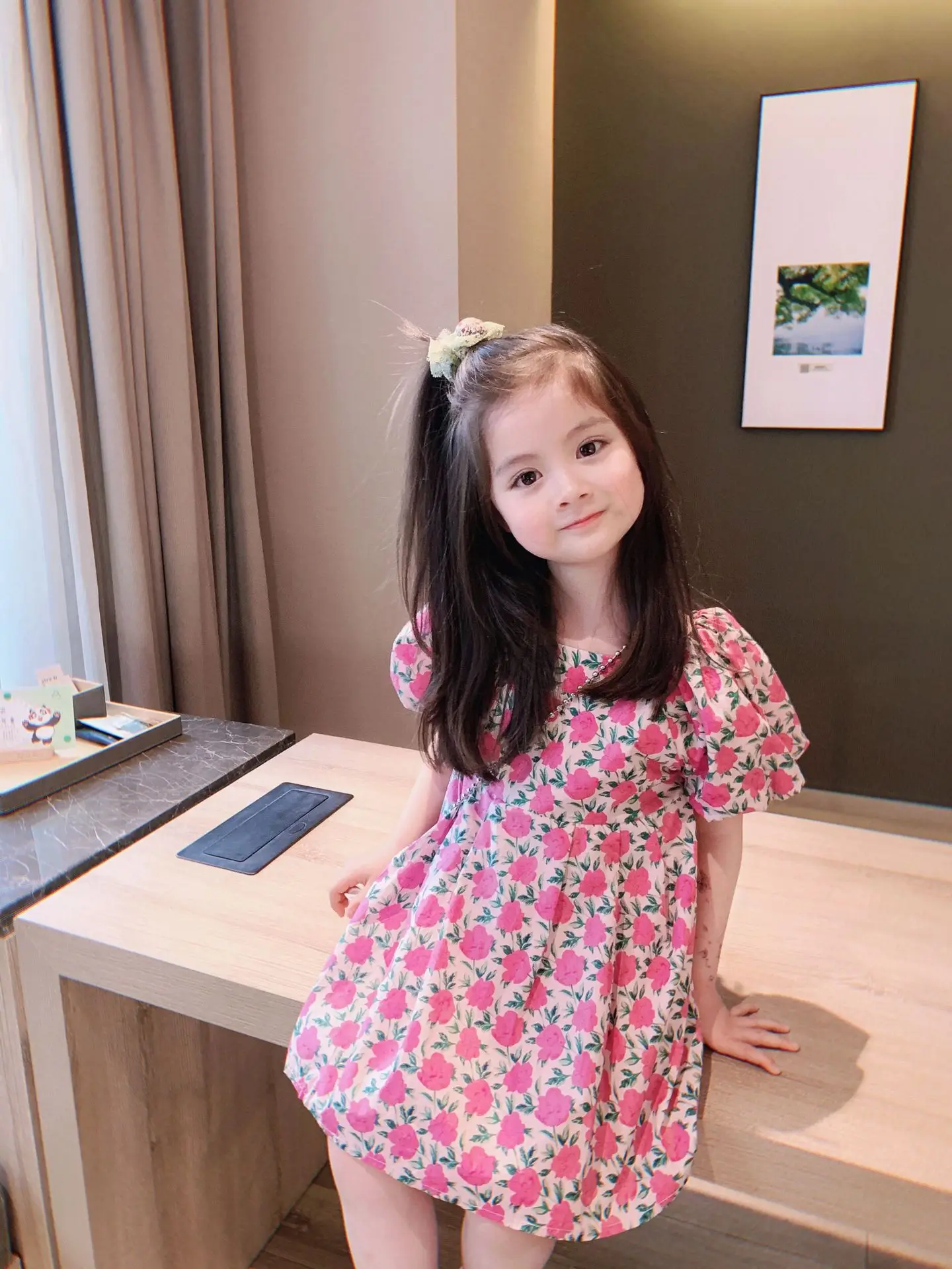 

2021 Ins Fashion Girls Summer Dresses Cotton Flower Dresses Summer Cotton Girls Flower Dresses