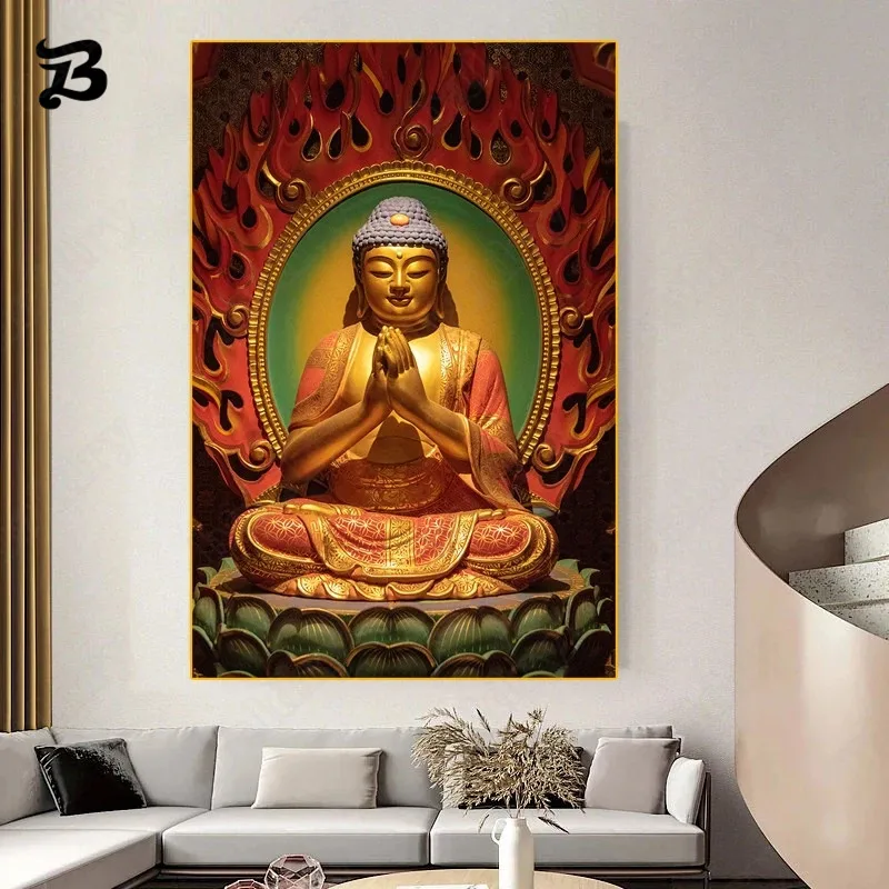 

Canvas Painting Wall Art for Living Room Buddhist God Buddha Posters Prints Buddha Statue Wall Pictures Modern Home Decoration