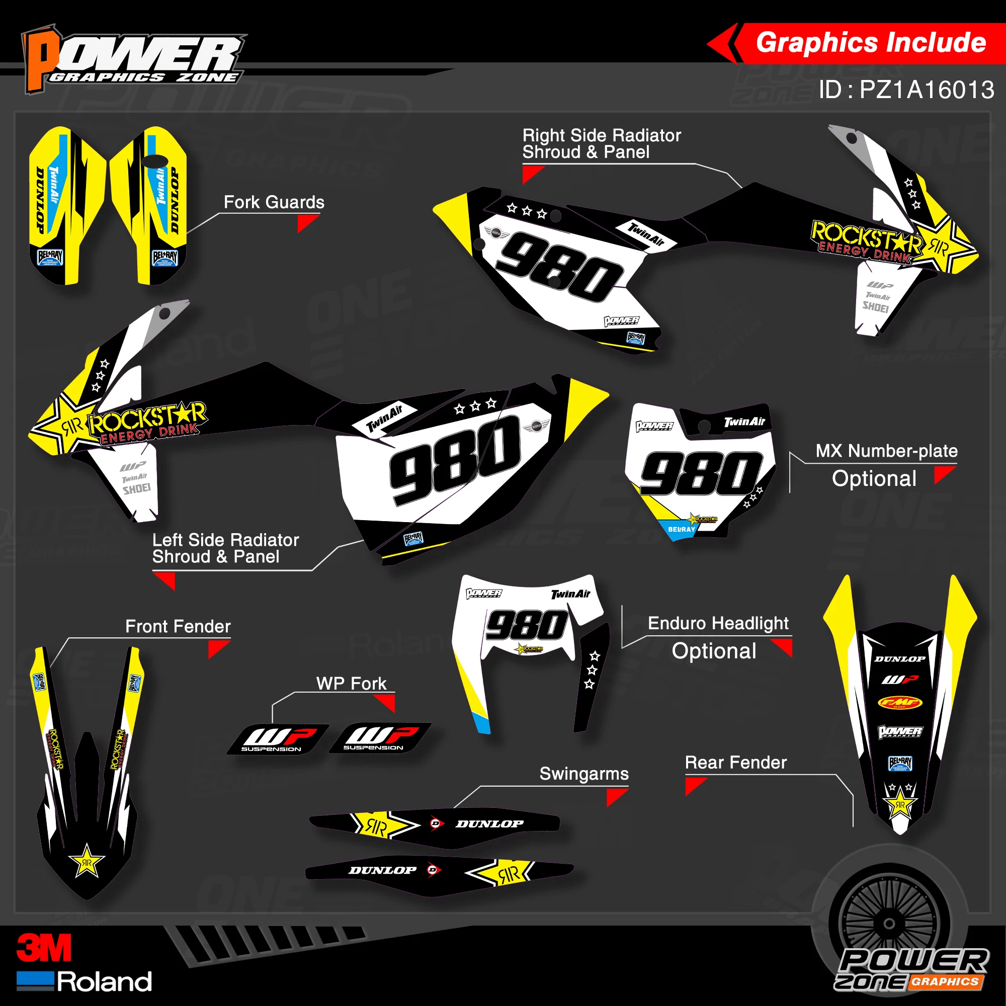Персонализированные графические фоны PowerZone Team наклейки 3M Набор наклеек для KTM SX SXF