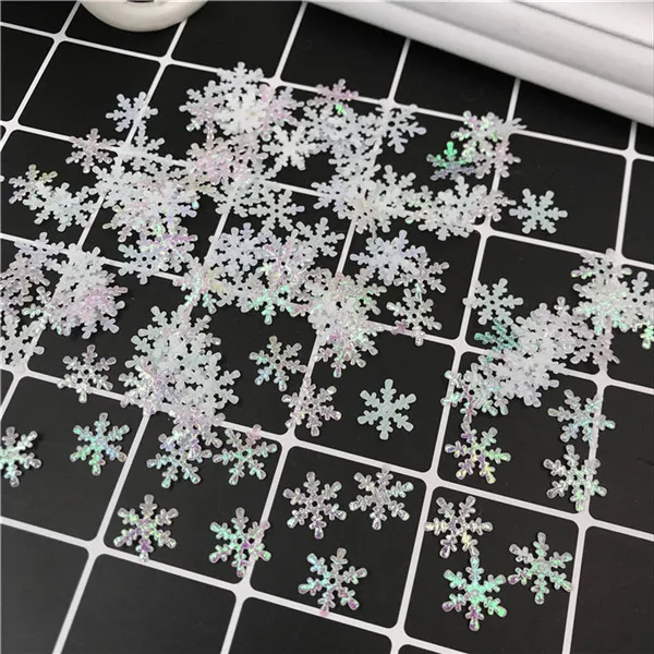 1.5cm white CRLEY 100 шт Рождественское украшение Снежинка Рождество День рождения Свадьба украшения ручной работы домашний декор красочные блестящие аксессуары - Цвет: 1.5cm white
