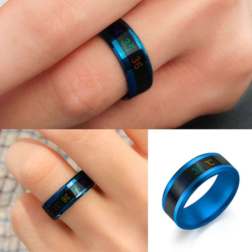 1 шт. креативное кольцо для пары умные кольца с измерением температуры мужчин и