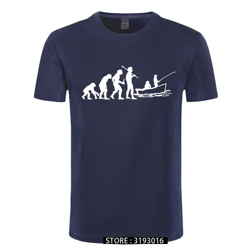 

Эволюция футболка с принтом рыб Hunter Fishinger на борту летняя футболка для мальчика брендовая футболка большого размера с О-образным вырезом Хлопковые фирменные носки футболки