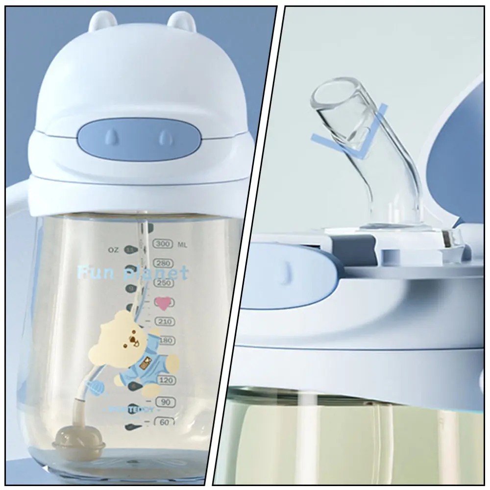 

1pc Durable Sippy Bottle Reliable Baby Straw Cup Baby Drinking Training Bottle