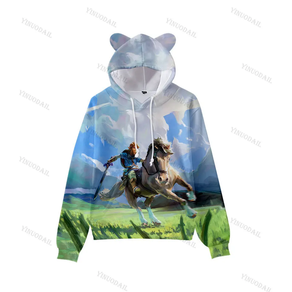 

2020 Game New Style Sweatshirt Hoodies Men Women Cat Ear Long Sleeve Print Kids Boys Girls Hooded Pullovers Autumn Spring