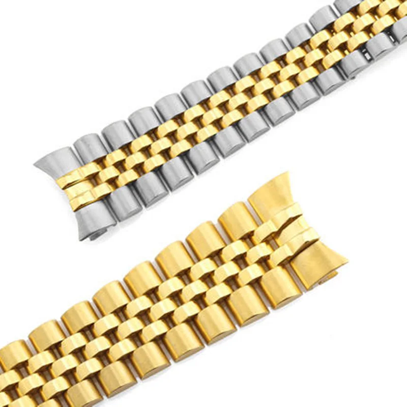 Men Women 13mm 17mm 20mm Brands Silver Gold Stainless steel WatchBands Strap Replace For DATEJUST ROLE Watch Wristband Bracelet