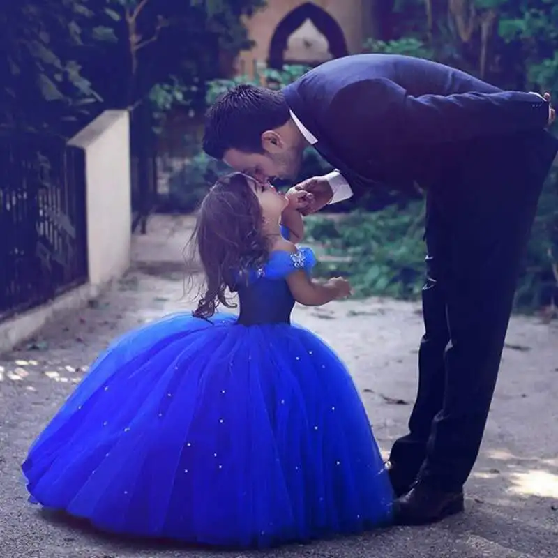 2020 принцесса платье Золушки одежда с открытыми плечами для девочек Пышное