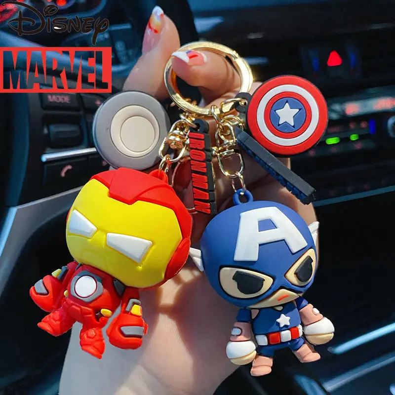 

Disney Marvel Car Key Pendant Male and Female Couple School Bag Pendant Keychain Spiderman Car Keychain Cute Cartoon Decoration