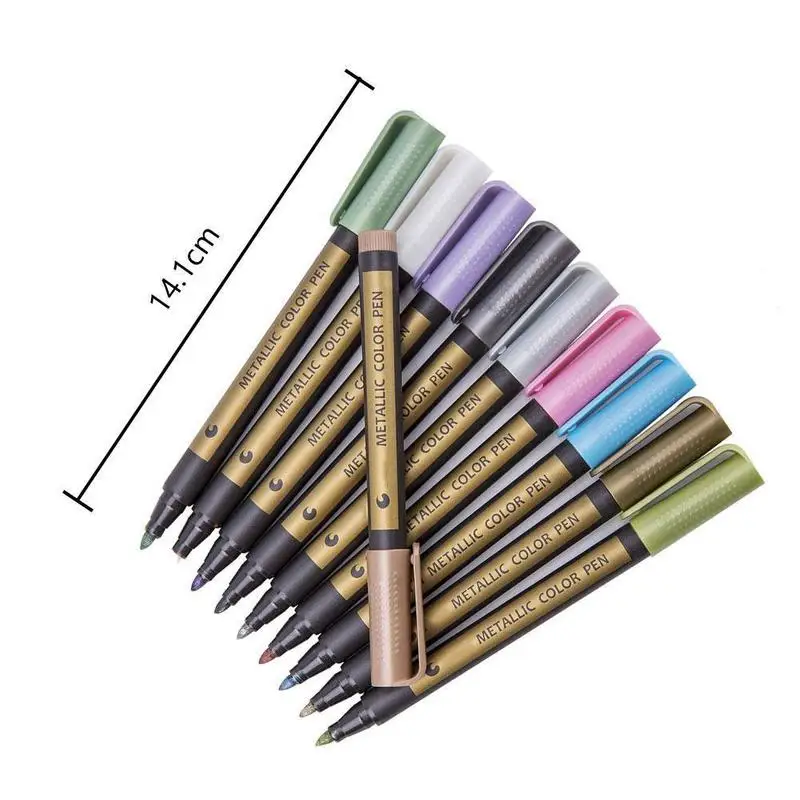 

10 Colors Metal Paint Marker Pen Colorful Oil Art marker Painting Photo Canvas Glass Supplies Scrapbook Wood Mug Writing M2X2