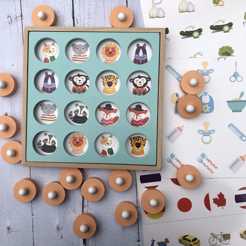 Новые 3D Пазлы Монтессори шахматная игра с памятью деревянные Ранние развивающие