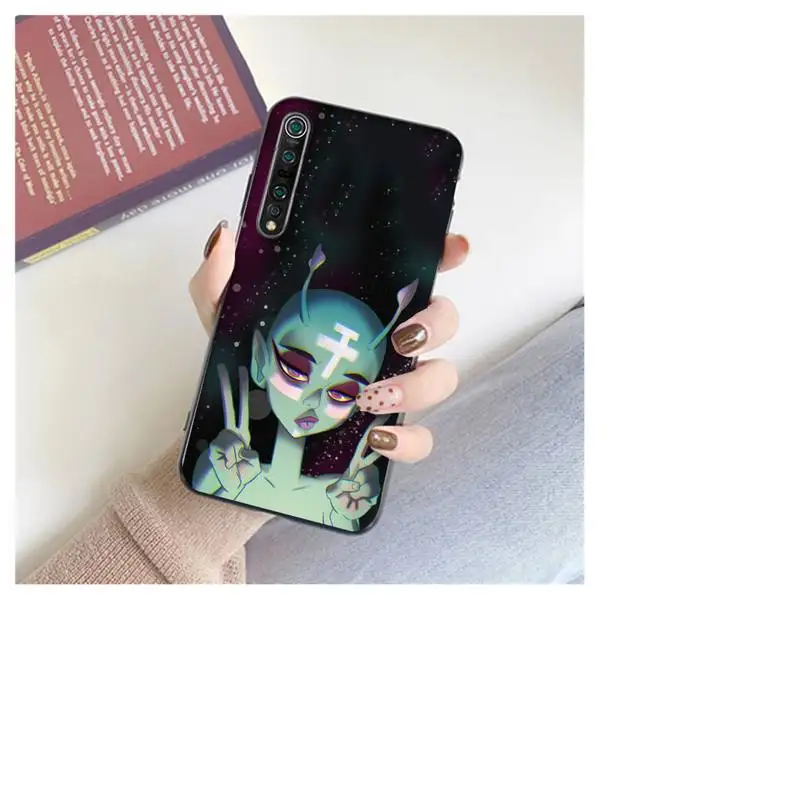 

LJHYDFCNB Aesthetics Cartoon Alien Space Phone Case For Xiaomi 8 9 Se 10 10pro Note 2 3 10 MIX2 S MAX2 3 F1 5X