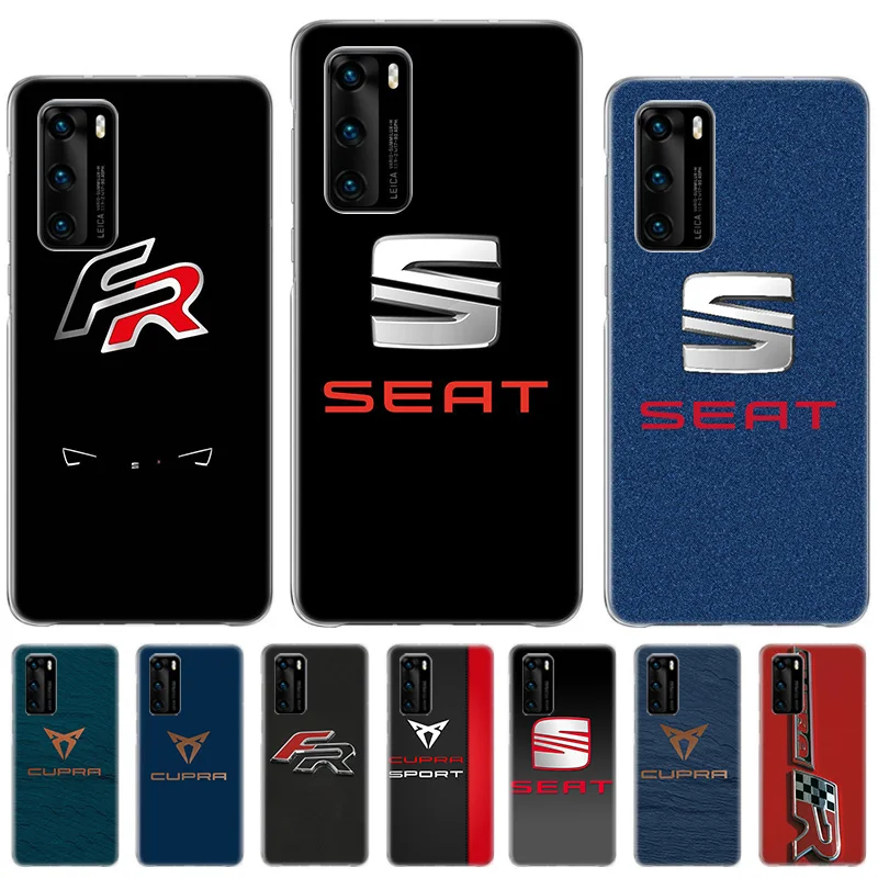 

Seat car Logo Case For Huawei P50 P40 P30 P20 P10 lite Printing Pattern Cover For Huawei Mate 20 10 Pro Anti-fall Coque