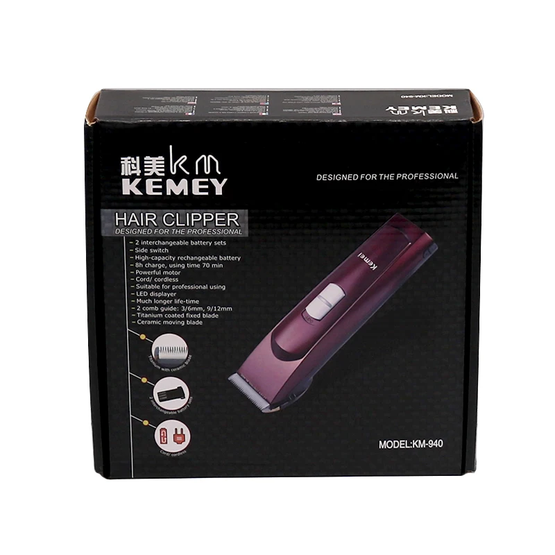 

corded cordless professional hair trimmer beard hair clipper men electric hair cutting machine 2 interchargeable battery set