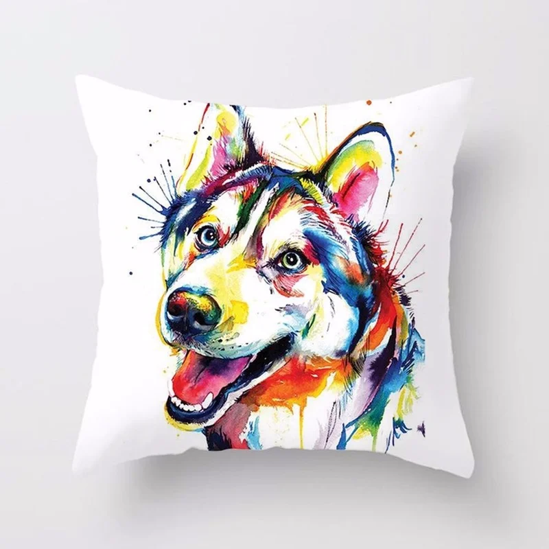 

Home Sofa Cushion Cover Interior Decoration Cushion Color Puppy Single-sided Pillow Bedroom Peach Skin Pillow Cover Decoration