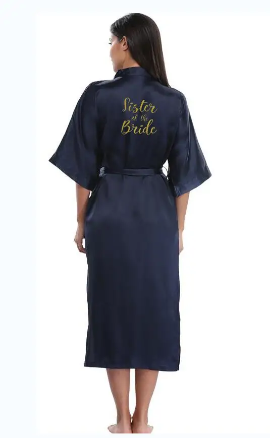 Кимоно женское длинное однотонное Шелковый Атласный халат для невесты Свадебный