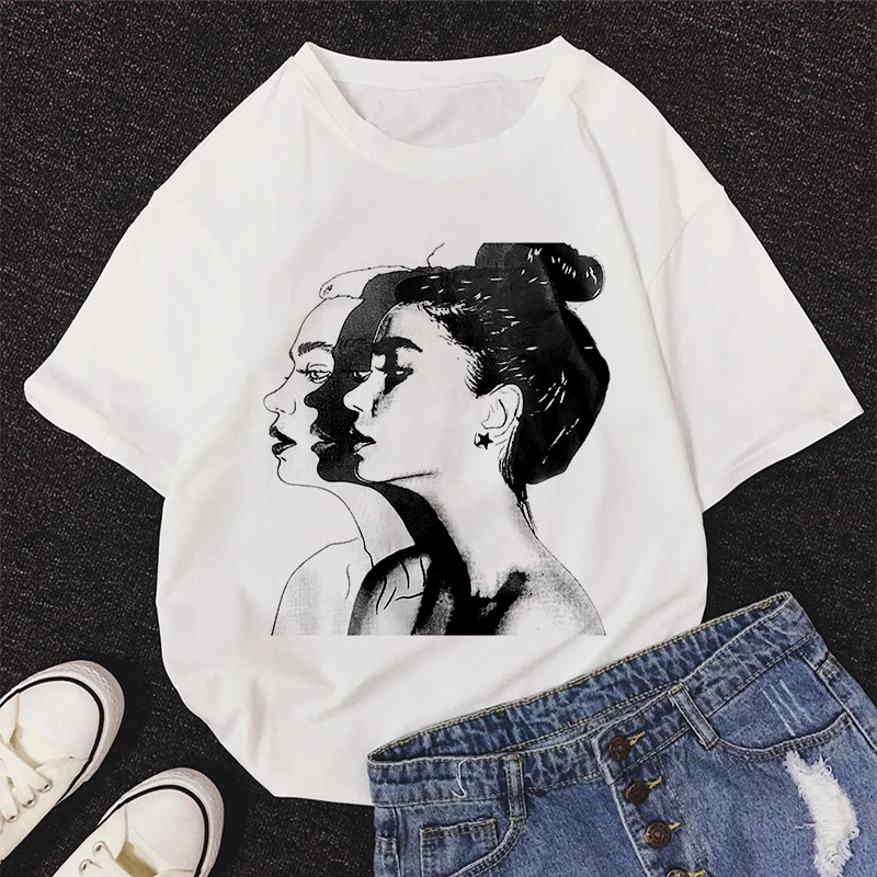 

Beautiful Pretty Girl Printed T Shirt Women 90s Graphic T-shirt Harajuku Tops Tee Cute Short Sleeve Anime Tshirt Female Tshirts