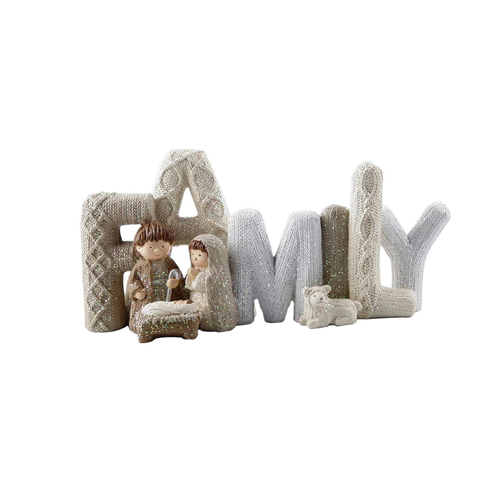 

Christian Jesus Manger English Letter Decoration LOVE FAMILY Home Desktop Decoration Holiday Gift Nativity Ornament