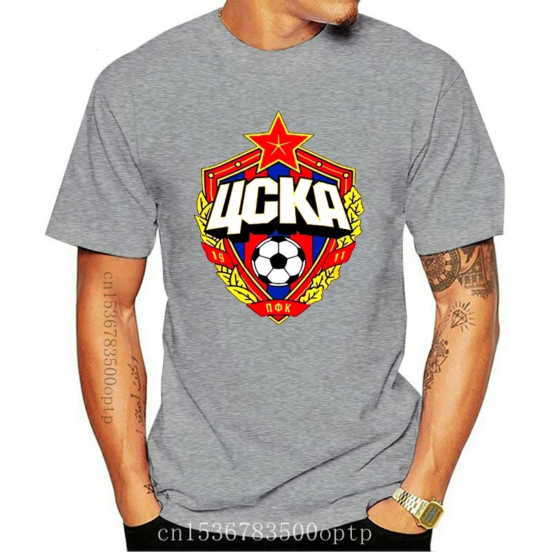 

designer t shirt The central cska Moscow Russia LOGO T-shirt Top Lycra Cotton Men T shirt New Design High Quality