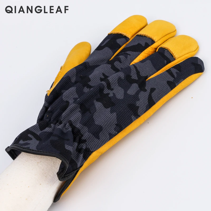 Популярный товар QIANGLEAF Рабочая защитная перчатка из воловьей кожи садовая