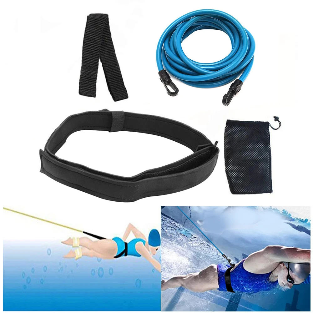 

Swim Training Belts Set Swim Bungee Cords Resistance Bands Swim Tether Stationary Swimming Swim Harness Static Swimming Belt #WO