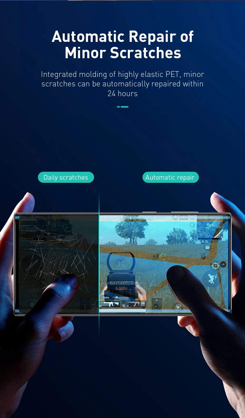 Baseus 2 шт протектор экрана для samsung Galaxy Note 10 Plus PET пленка 0,15 мм полное покрытие Передняя защитная пленка для Note 10 стекло