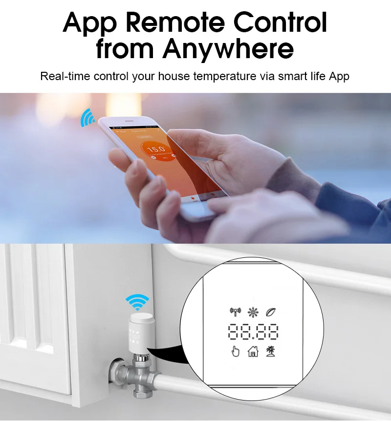 Программируемый термостат Tuya ZigBee3.0 мини-привод радиатора контроллер температуры