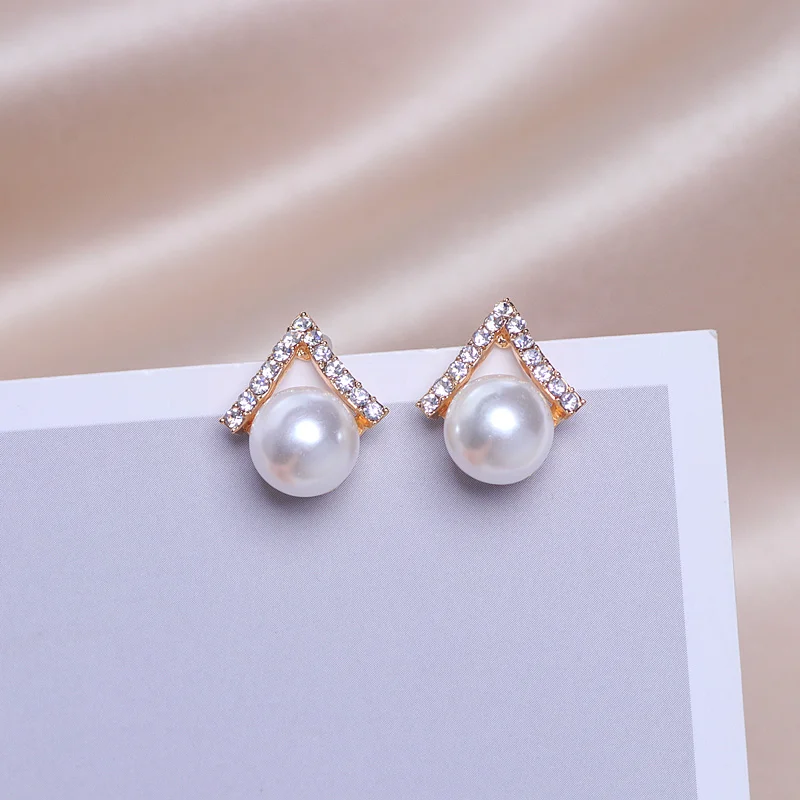 Женские серьги гвоздики с искусственным жемчугом|Серьги-гвоздики| |