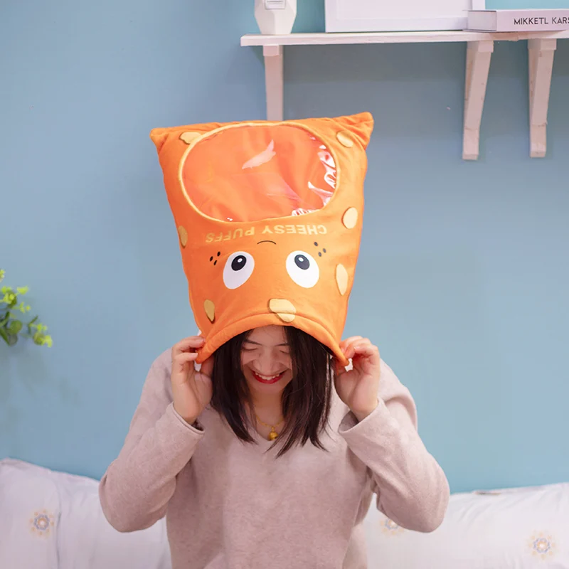 

1pc 35*28/43*33cm bag of cute puff toys stuffed soft snack pillow plush puff toys kids birthday holiday gifts