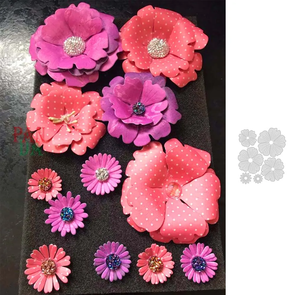 

Flowers Design Frame Metal Cutting Dies Craft Stencil Templates for Diy Scrapbooking Album Paper Cards Making Embossing