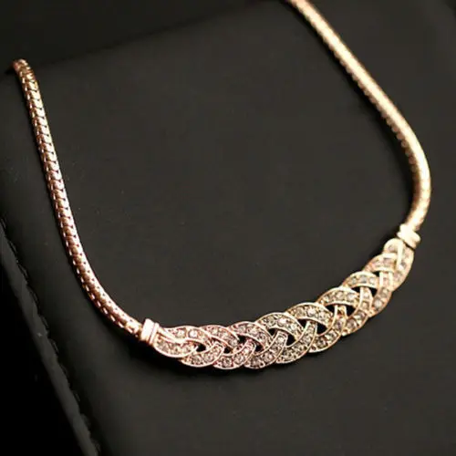 Women's Fashion Crystal Chain Choker - Chunky Statement Bib Pendant Necklace image 6