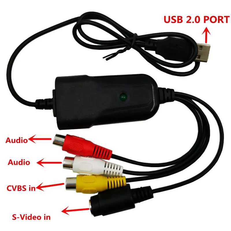USB 2 0 Easycap Аудио и видеозахват адаптер VHS к DVD видеозахвату для Windows 10/8/7/XP