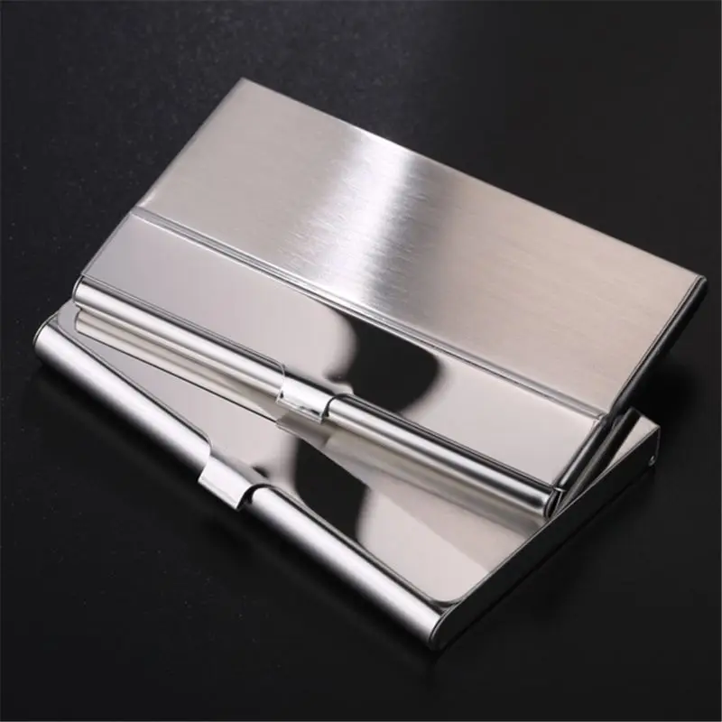 

Pocket Stainless Steel & Metal Business Card Holder Case ID Credit Wallet Silver