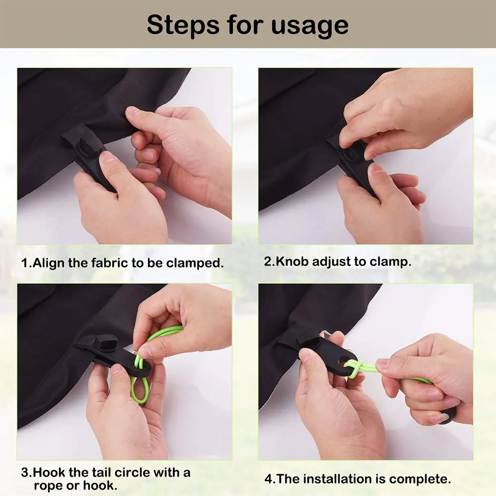 

Tarp Clips Windproof Clamp Heavy Duty Lock Grip Clamps Lock Grip Awning Clamp Tarpaulin Bungees Cord For Tents Camping Tarps