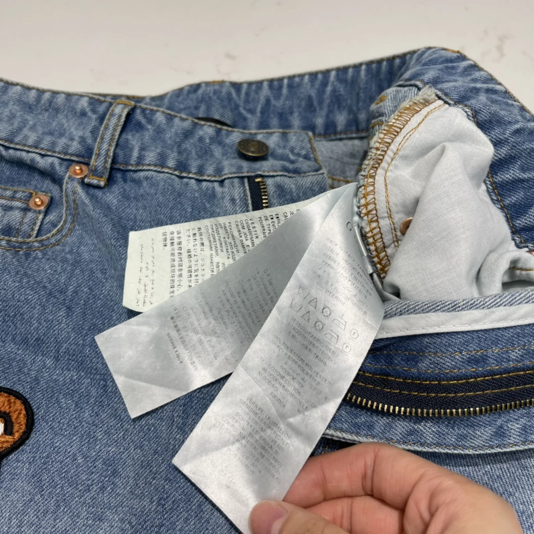 

2021 New Blue Jeans Women High-end Brand Design Bear Embroidery Straight Jeans Spring Office Lady High Waist Loose Casual Jeans