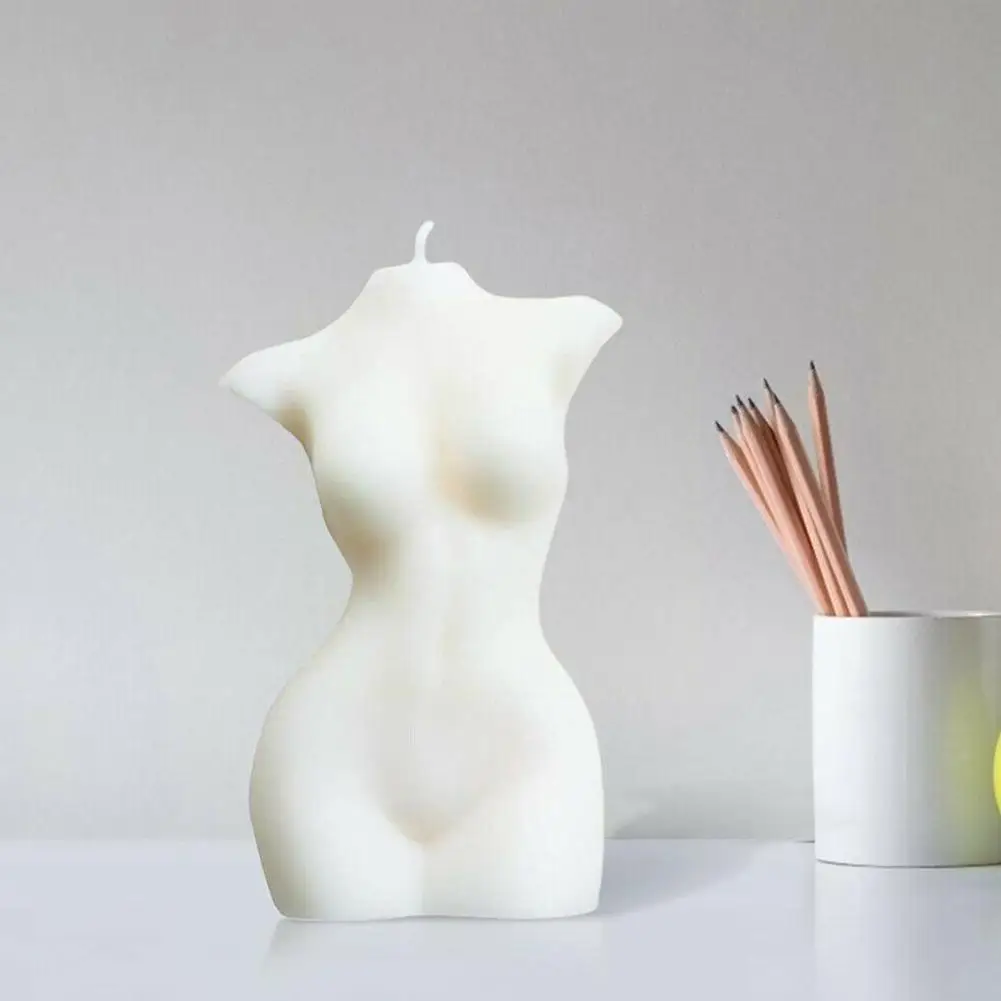 

1pcs Soy Wax Female Bust Candle Vegan Goddess Candle Soy Candle Home Table Female Torso Decorations Wax Ornaments S4x9