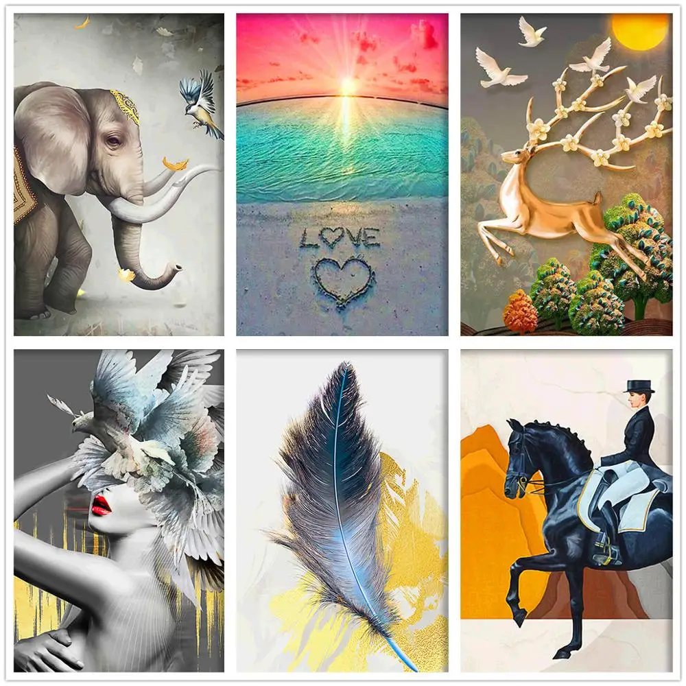 Париж Эйфелева башня Алмазная 5d искусство алмазная живопись картина Слон на