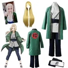 Костюм для косплея Tsunade, зеленое кимоно с париками для Хэллоуина