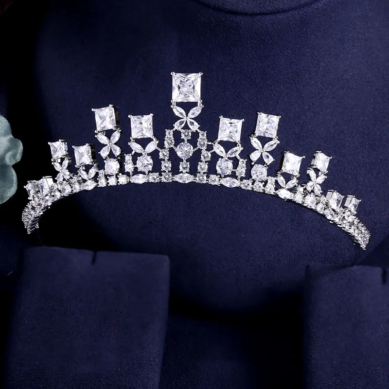 Janekelly Модные женские свадебные головные уборы с кубиком циркония оптовая продажа