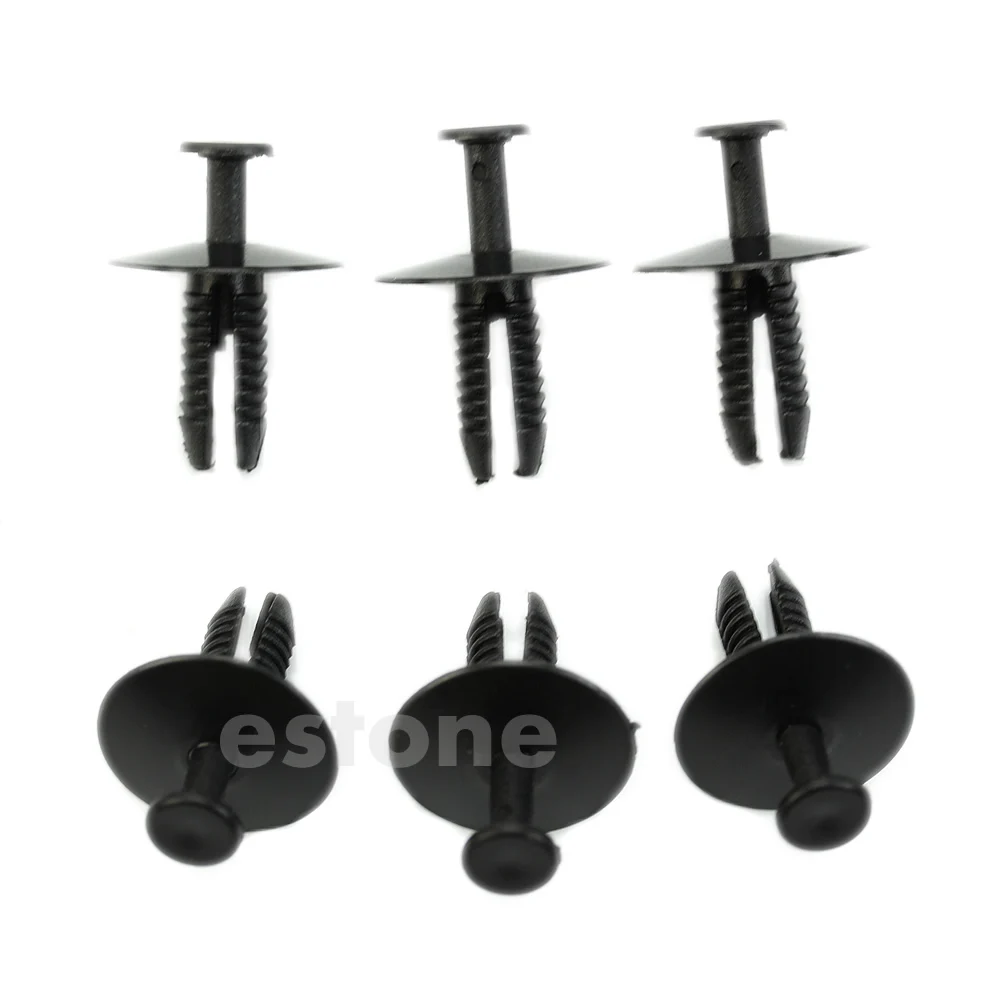 

10pcs 6mm Push Plastic Pin Clip- Bumpers, Interior Trim Panel Fascia