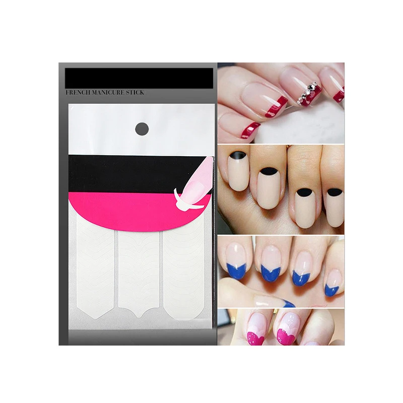 240 шт/5 листов руководство по ногтям Советы наклейки Французский маникюр Маникюр