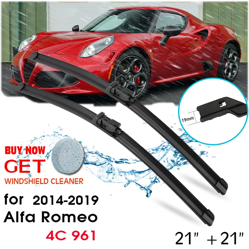

Car Blade Front Window Windshield Rubber Silicon Refill Wiper For Alfa Romeo 4C 961 2014-2019 LHD / RHD 21"+21" Car Accessories