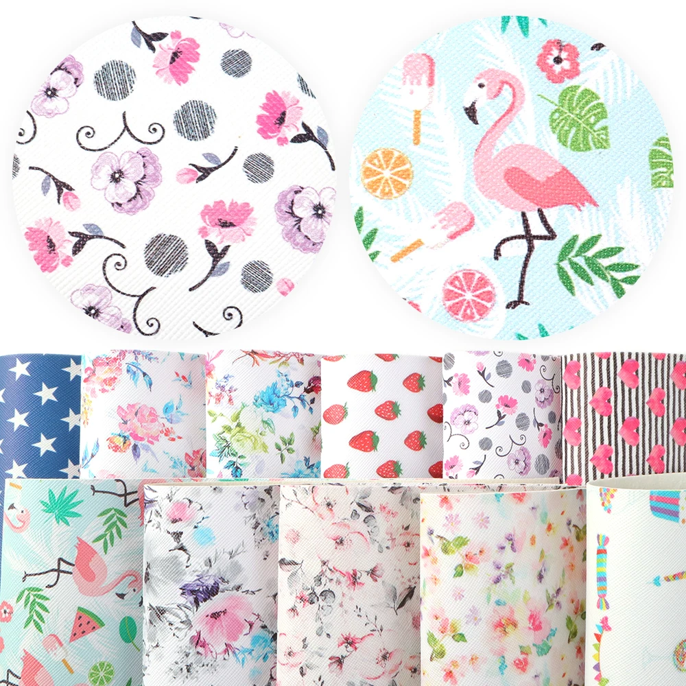 20*33 см цветок с принтом фруктов узора из синтетической кожи DIY ручной работы