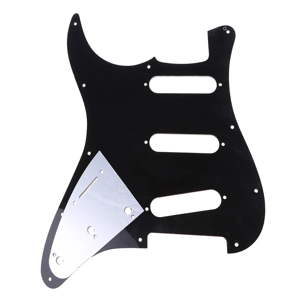 

OOTDTY 1set SSS Electric Guitar Pickguard Back Plate Pickup Cover Knobs Tips For St SQ Accessories Parts