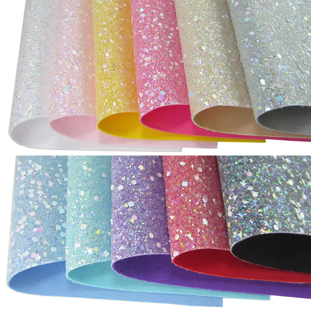 A4 лист 30x21 см крупная блестящая ткань кожа с одноцветной основой для рукоделия